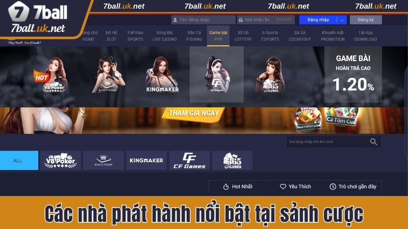 7ball hợp tác với nhiều đối tác hàng đầu