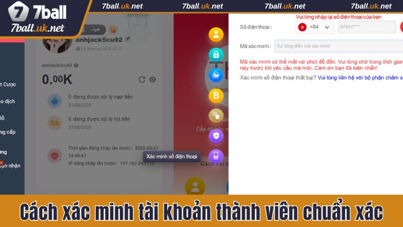 Hướng dẫn xác minh tài khoản thành viên chuẩn xác